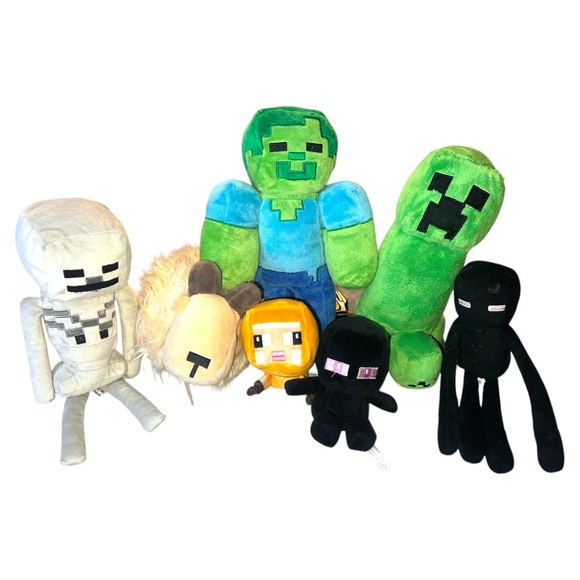 Mojang Jinx Minecraft Plush Lot Of 7 Goat Enderman Sheep Goat Skeleton Zombie - Picture 1 of 14